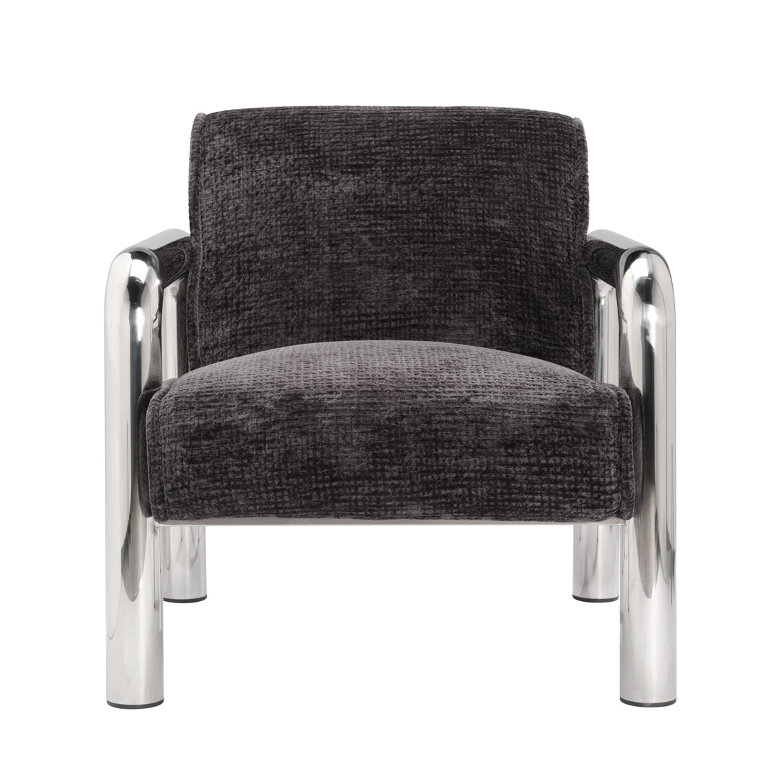 Ricci Accent Chair - Chrome & Coal Black