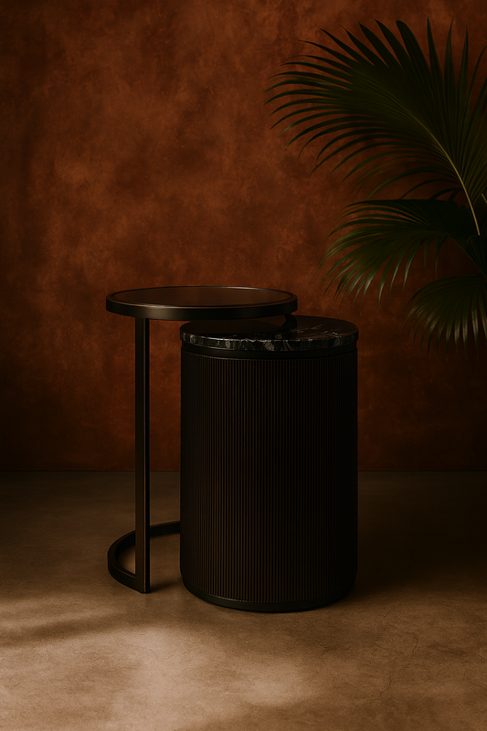 Montecito Black Set of 2 Nesting Side Tables