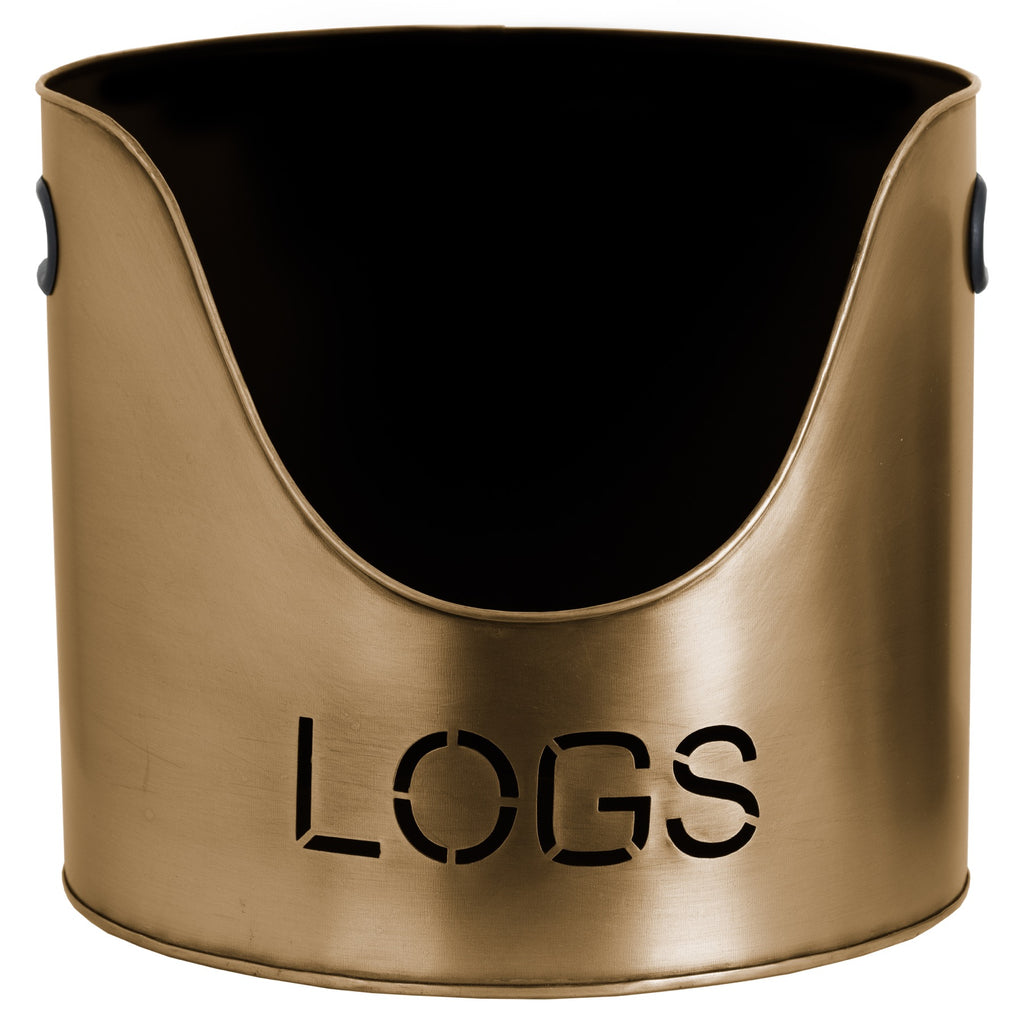 Iona Bronze Finish Logs And Kindling Buckets & Matchstick Holder
