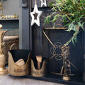 Iona Bronze Finish Logs And Kindling Buckets & Matchstick Holder