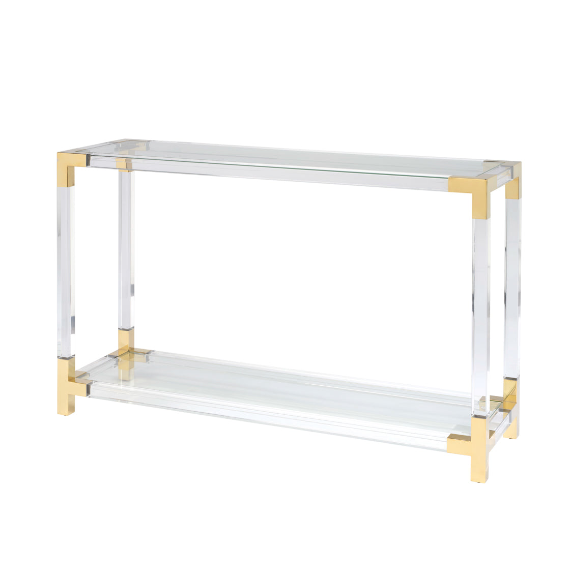 Ellery Console Table - Clear Acrylic & Brass