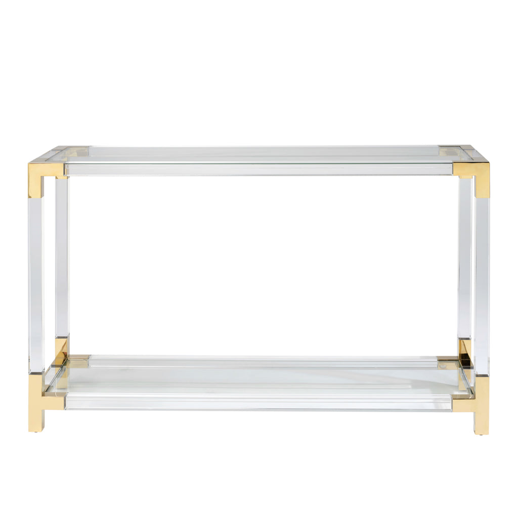 Ellery Console Table - Clear Acrylic & Brass