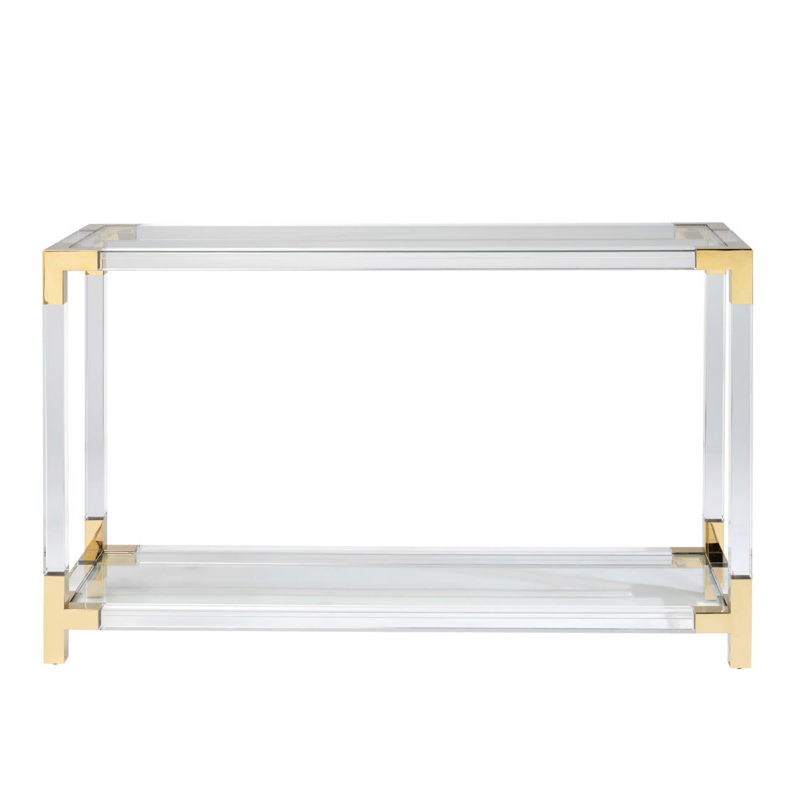 Ellery Console Table - Clear Acrylic & Brass