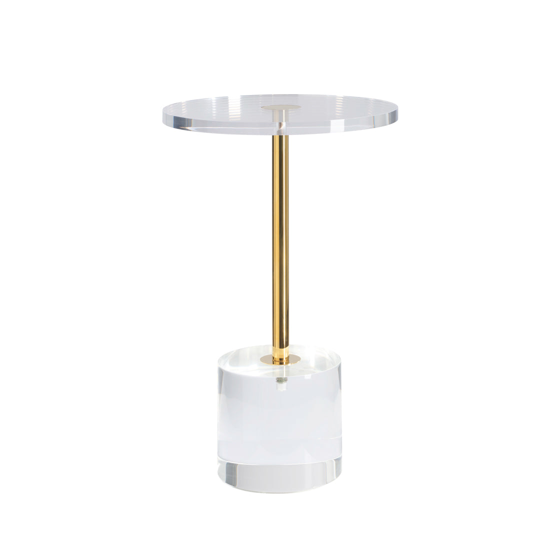 Zelia Side Table - Clear Acrylic & Brass
