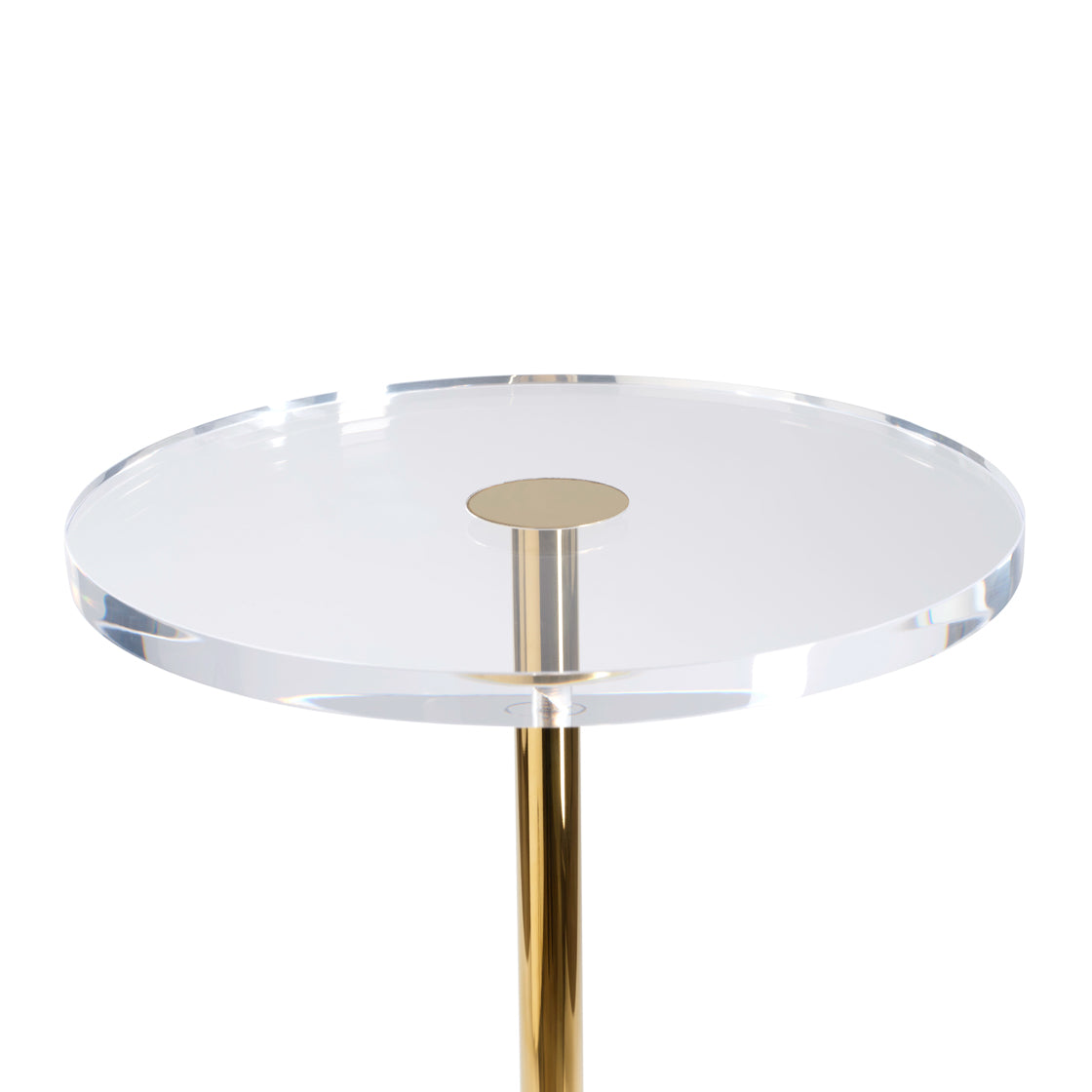 Zelia Side Table - Clear Acrylic & Brass