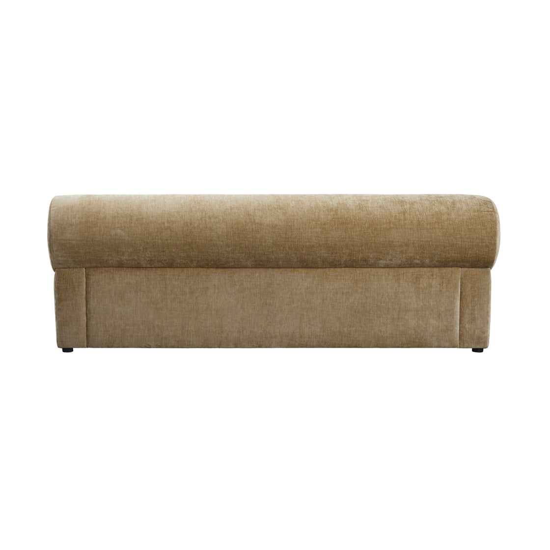 Beige upholstered headboard on a white background