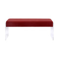 Century Bench - Clear Acrylic & Crimson