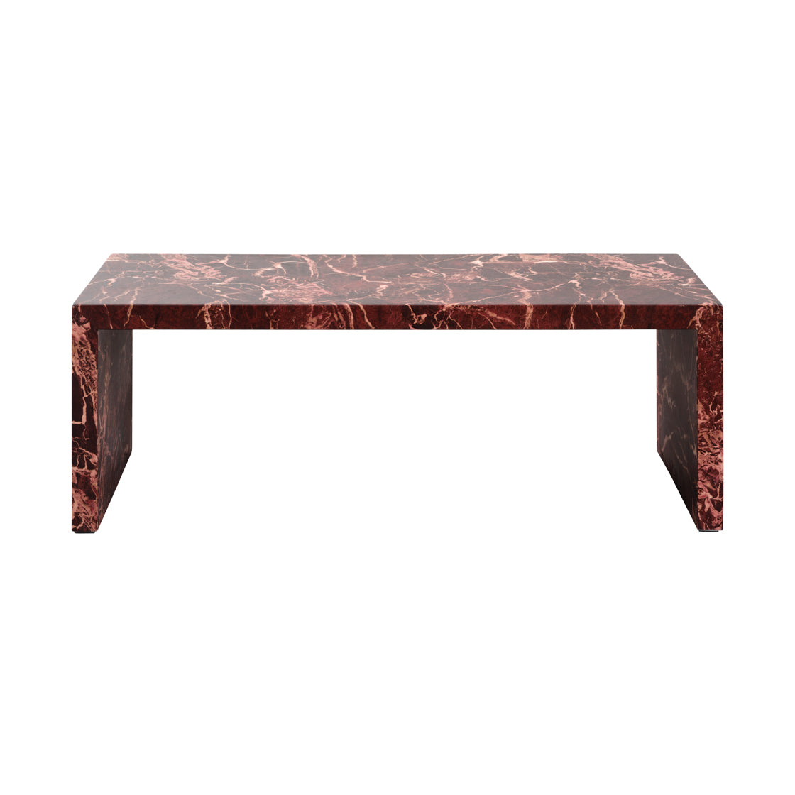 Marble-patterned table on a white background