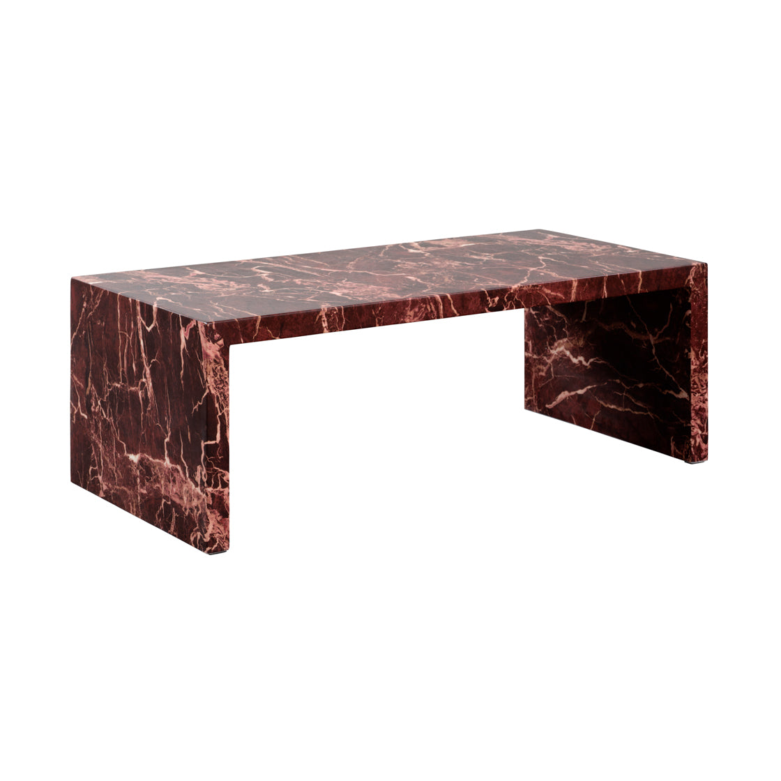 Marble-patterned table on a white background