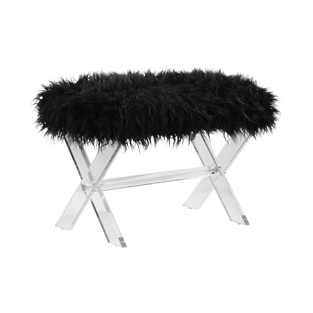 Monroe Stool - Clear Acrylic & Coal Black