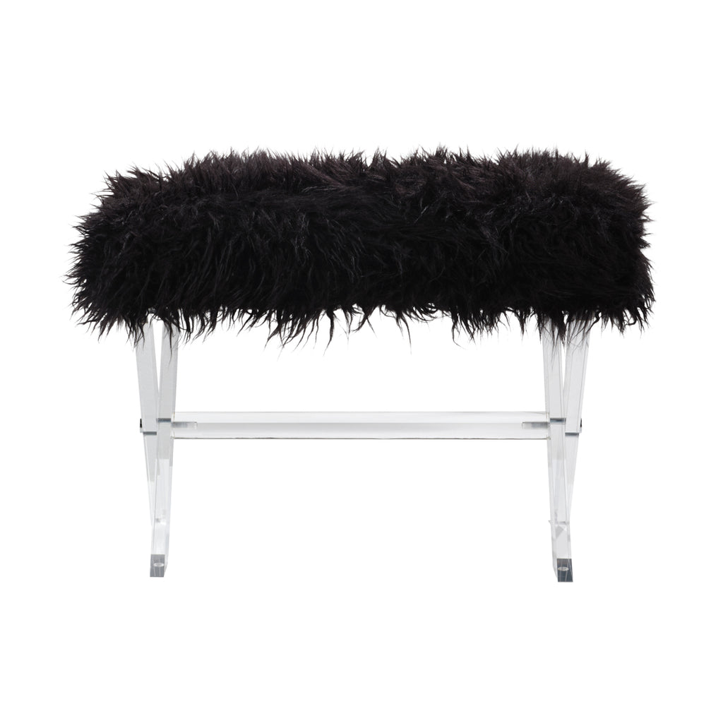 Monroe Stool - Clear Acrylic & Coal Black