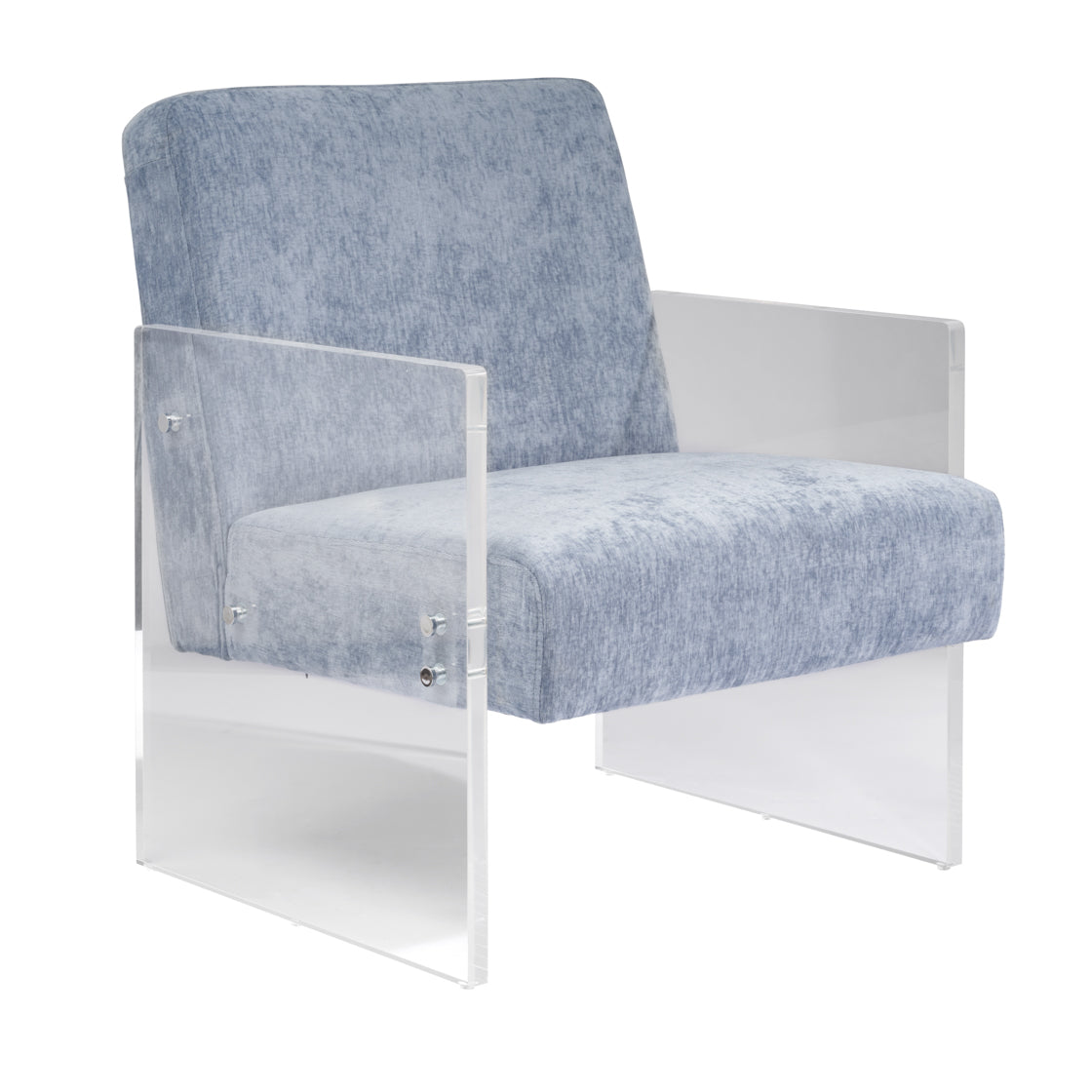 Century Armchair - Clear Acrylic & Azure Blue