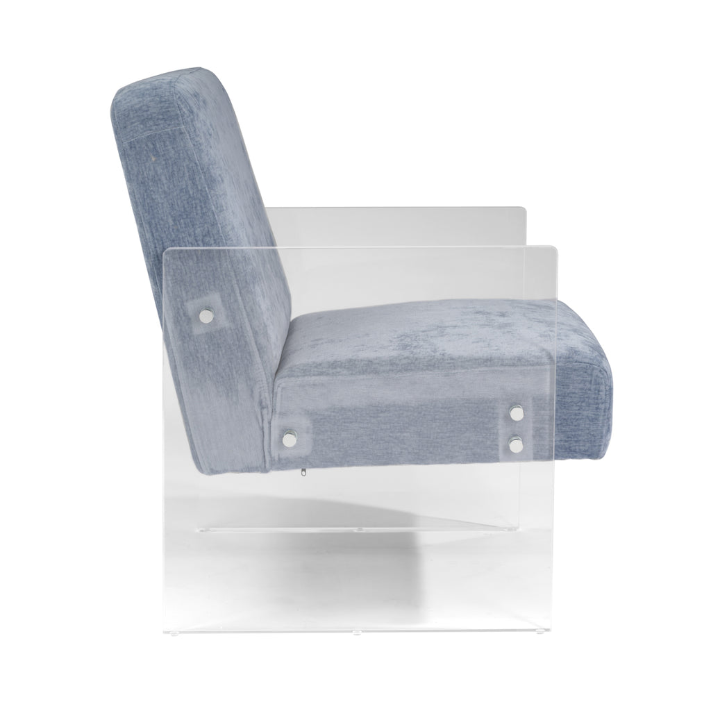 Century Armchair - Clear Acrylic & Azure Blue