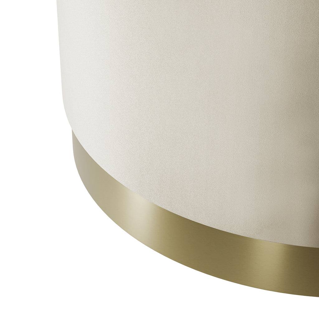 Large Sanderson Pouffe - Cream Velvet