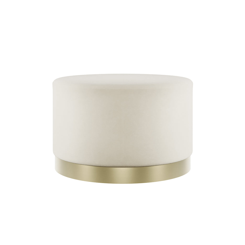 Large Sanderson Pouffe - Cream Velvet