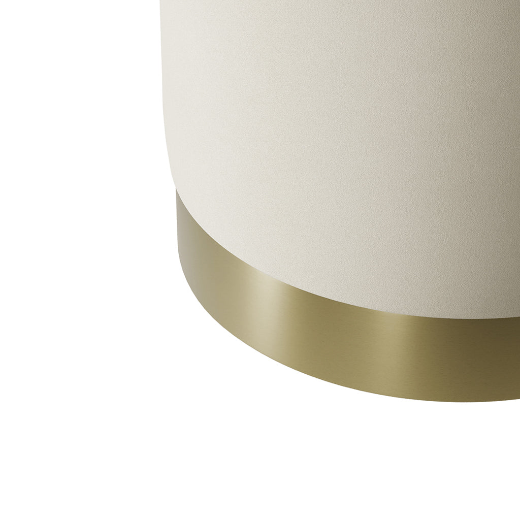 Small Sanderson Pouffe - Cream Velvet