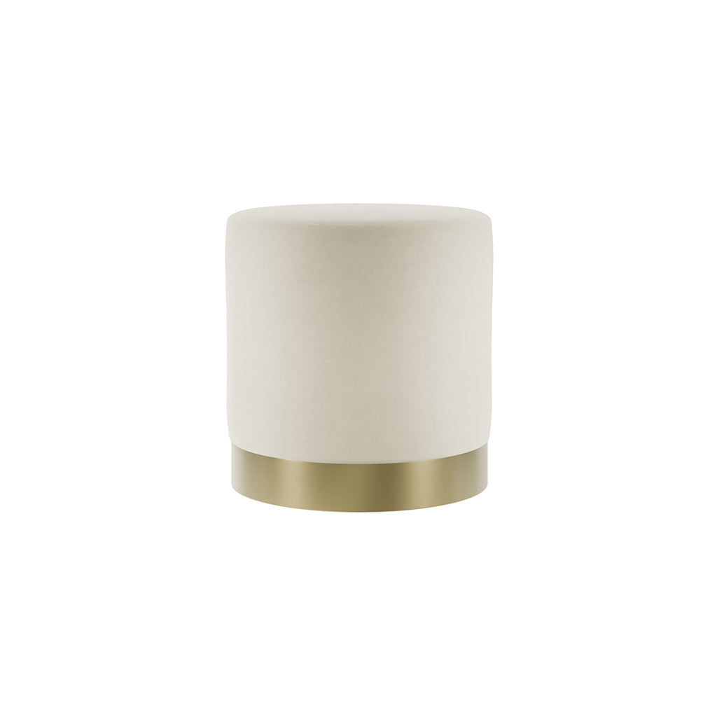 Small Sanderson Pouffe - Cream Velvet