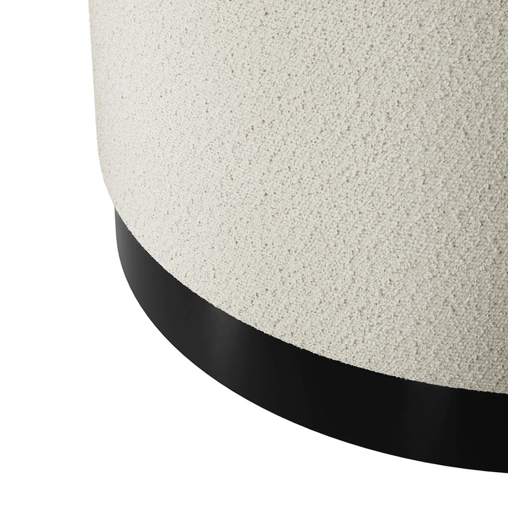Large Sanderson Pouffe - Ivory Boucle