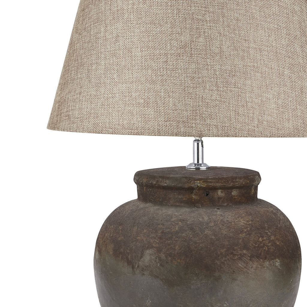 Lyra Aged Stone Ceramic Table Lamp