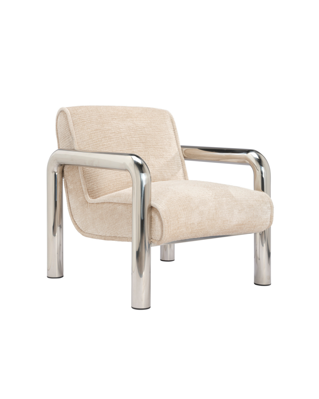 Ricci Accent Chair - Chrome & Vanilla Cream