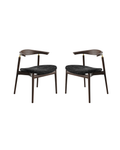 Sinclair Dining Chair - Set of 2 - Coal & Dark Cocoa