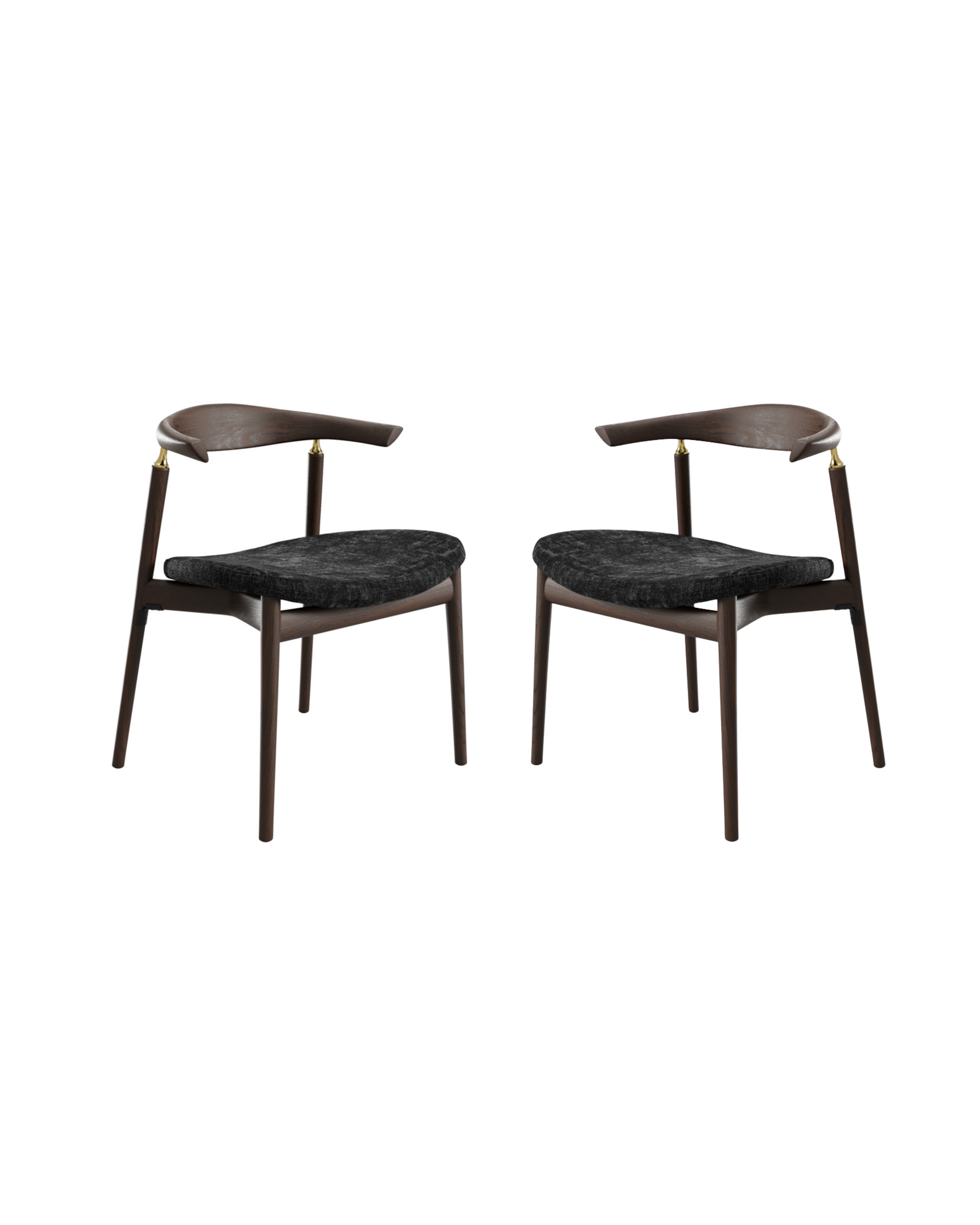 Sinclair Dining Chair - Set of 2 - Coal & Dark Cocoa