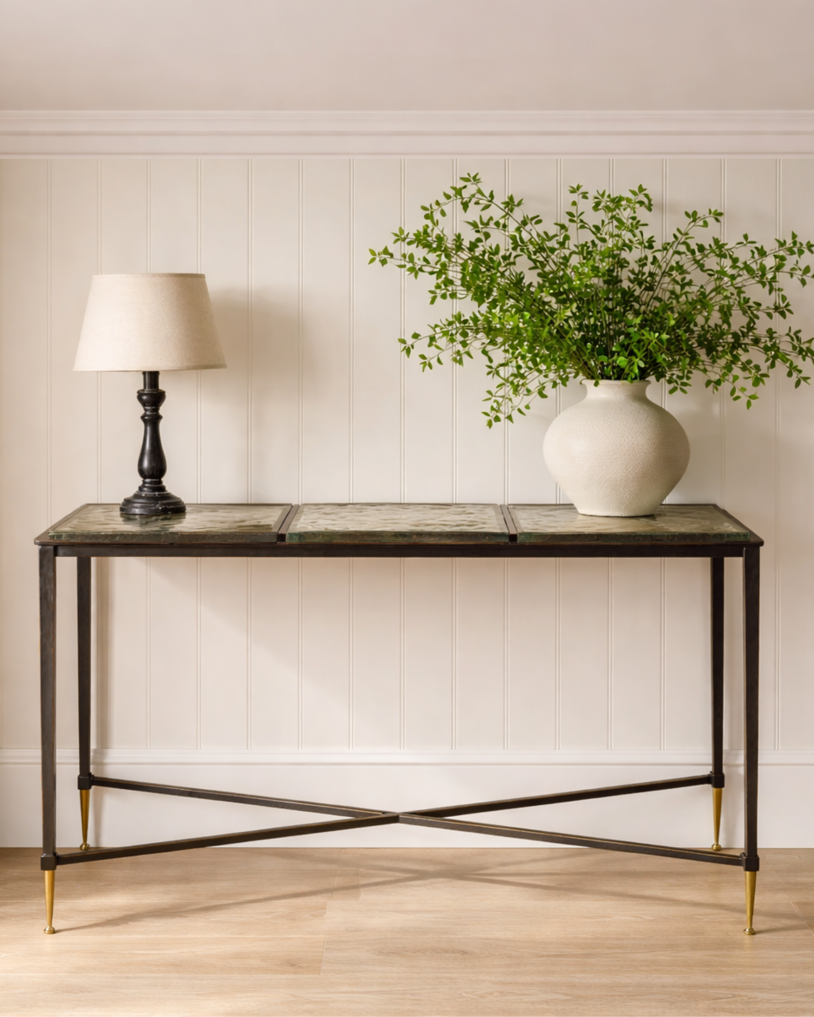 Ripple Square Glass Panelled Console Table