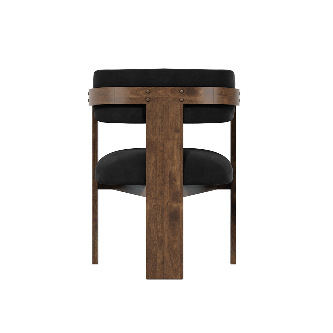 Keaton Velvet Dining Chair - Black & Walnut