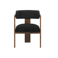 Keaton Velvet Dining Chair - Black & Walnut