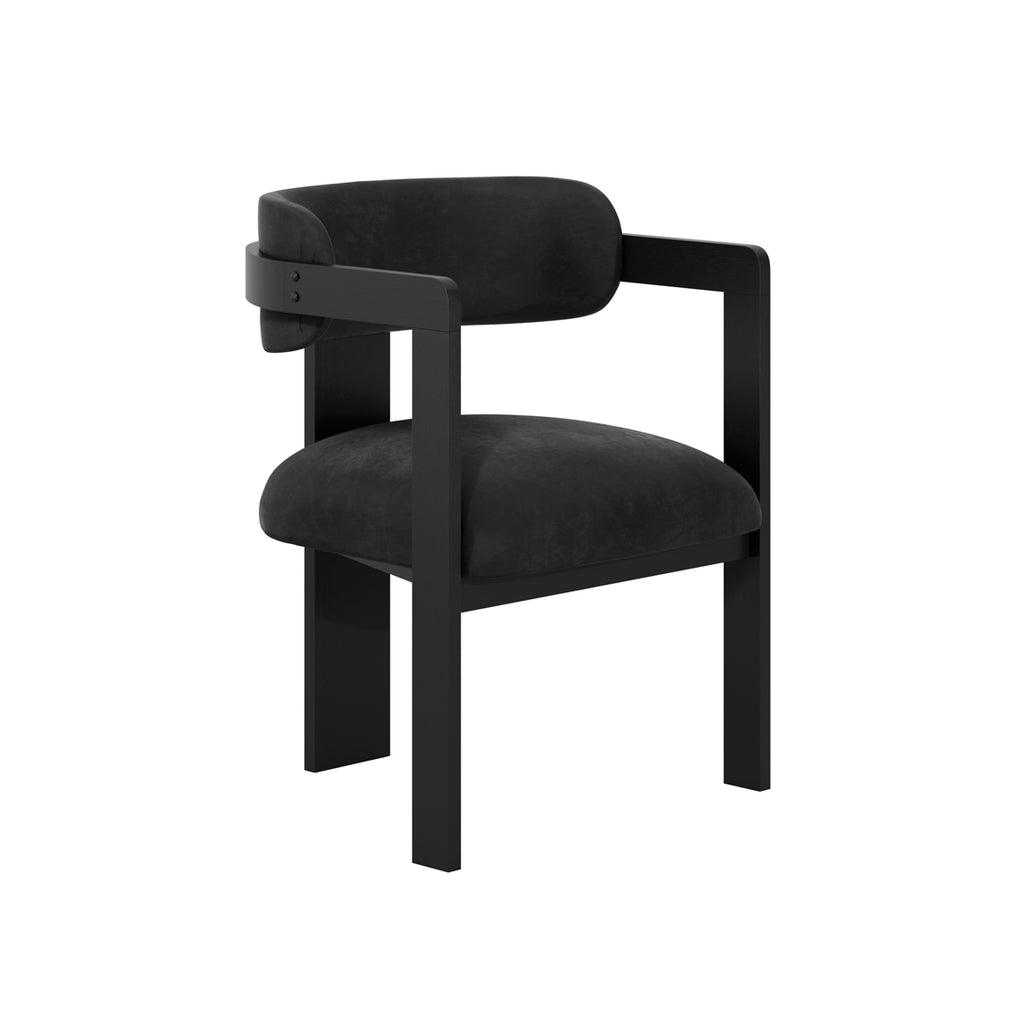 Keaton Velvet Dining Chair - Black