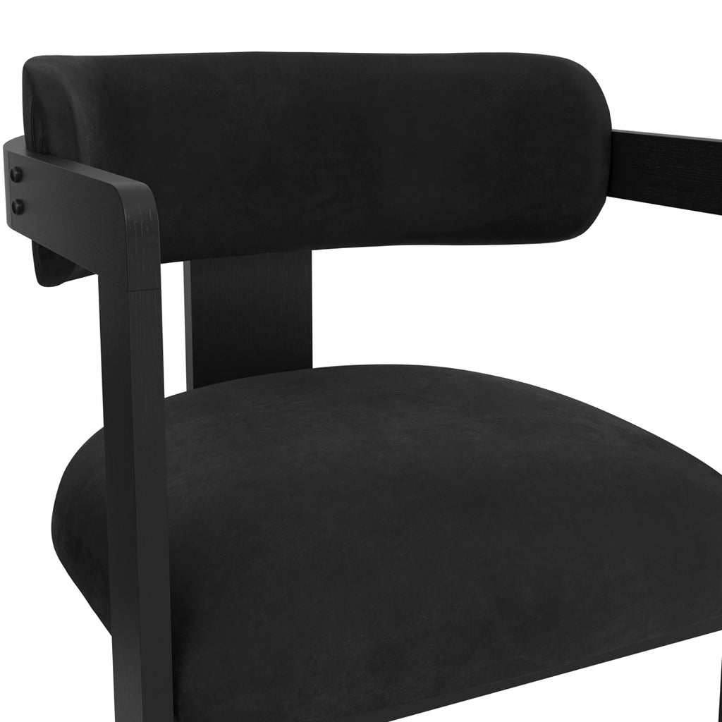 Keaton Velvet Dining Chair - Black