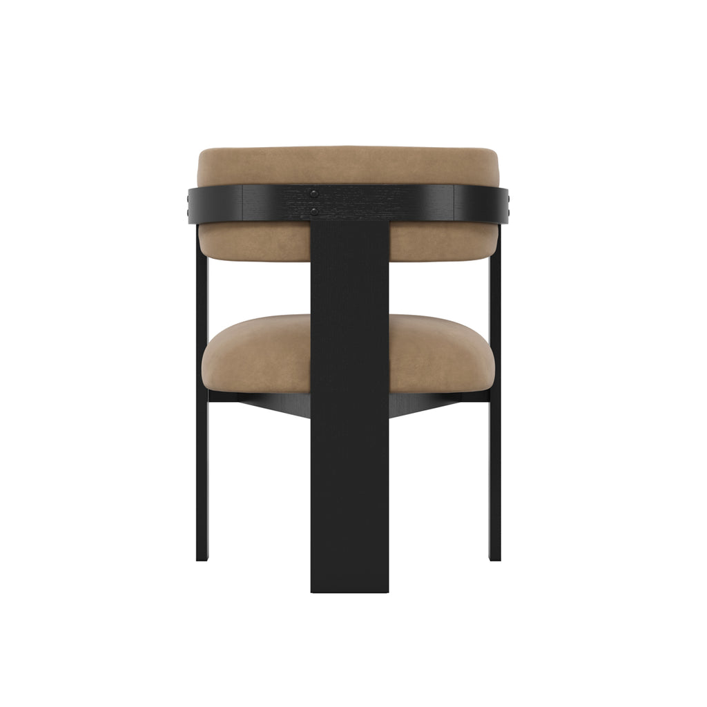Keaton Velvet Dining Chair - Black & Camel
