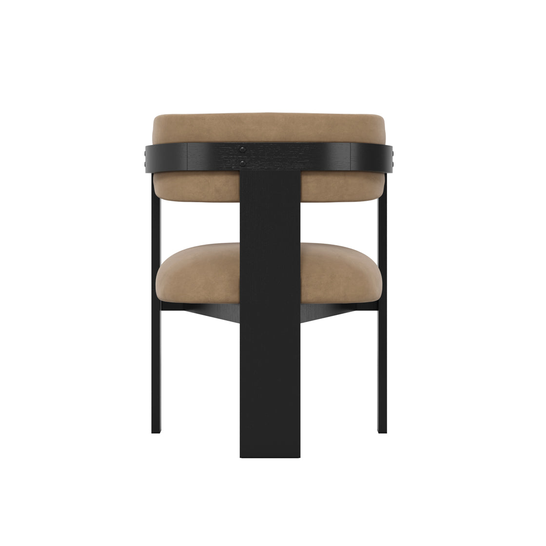 Keaton Velvet Dining Chair - Black & Camel