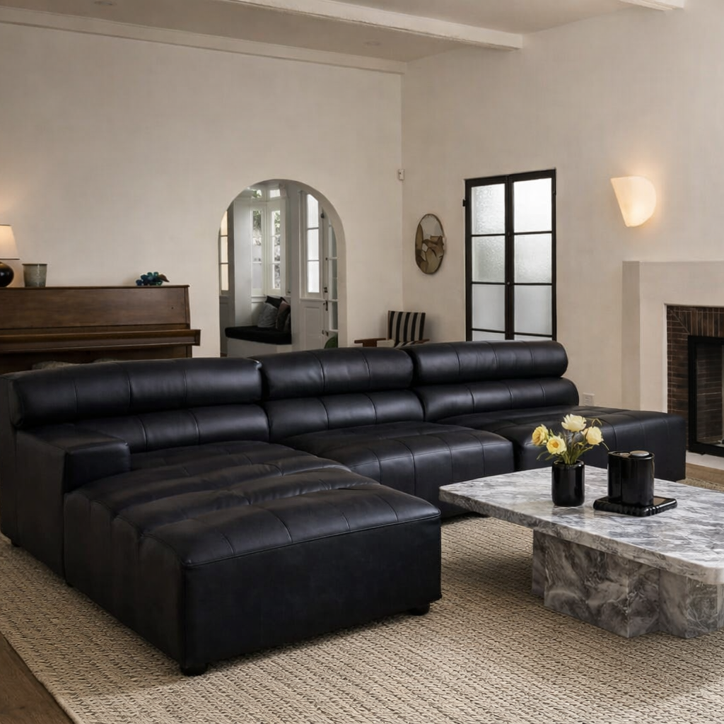 Marconi Modular Sofa Piece – Antique Black Leather