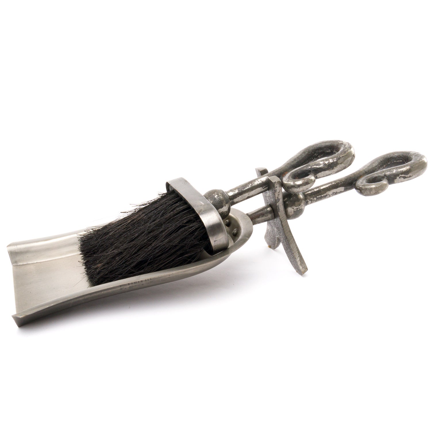Marla Antique Pewter Crook Handled Hearth Tidy