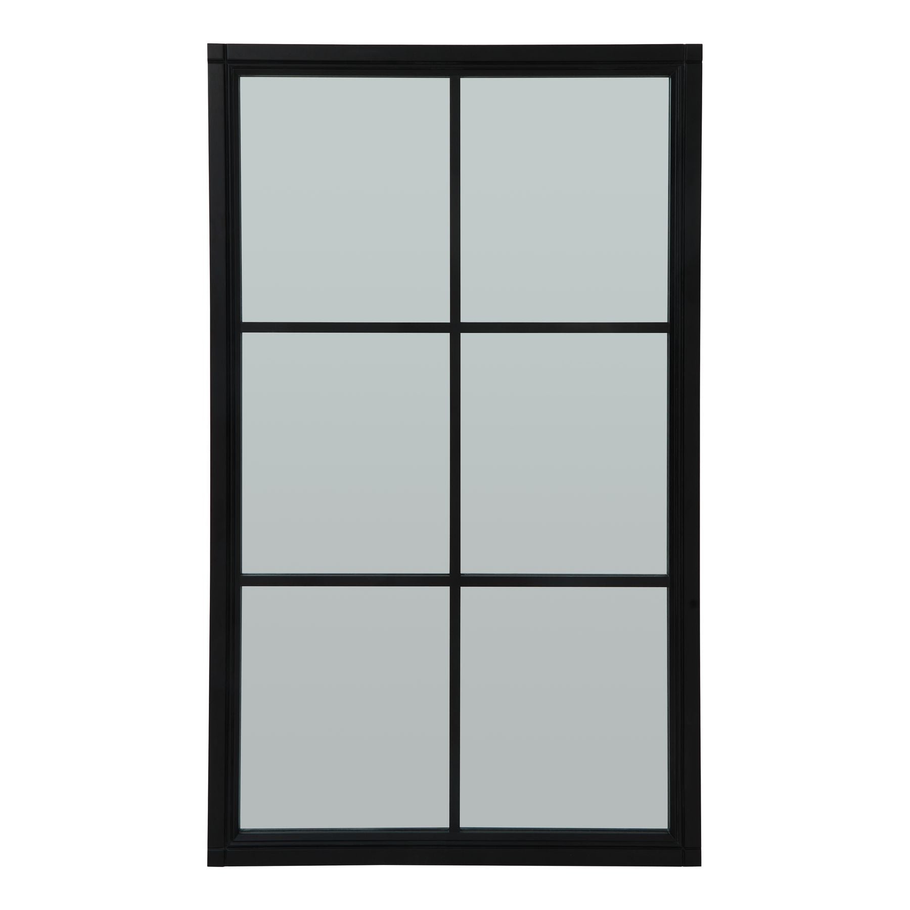 Marlow Black Black Wood Window Mirror - Large
