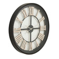 Marlow Black Framed Skeleton Clock With White Roman Numerals