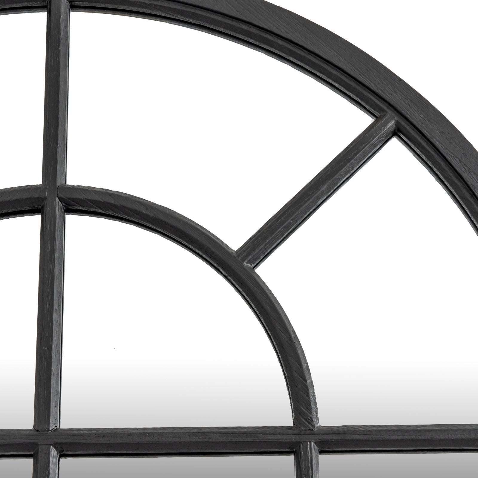 Marlow Black Wood Arched Window Mirror