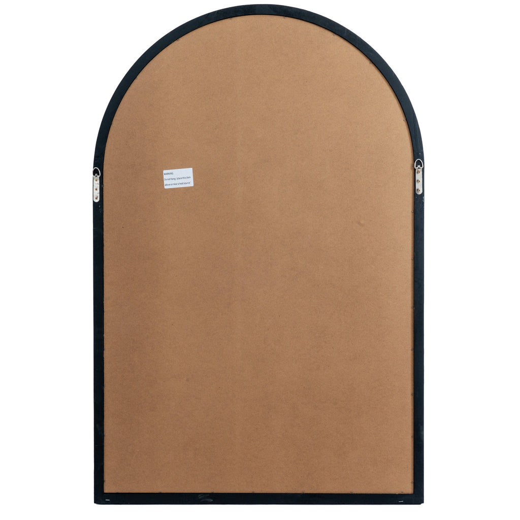 Marlow Black Wood Arched Window Mirror
