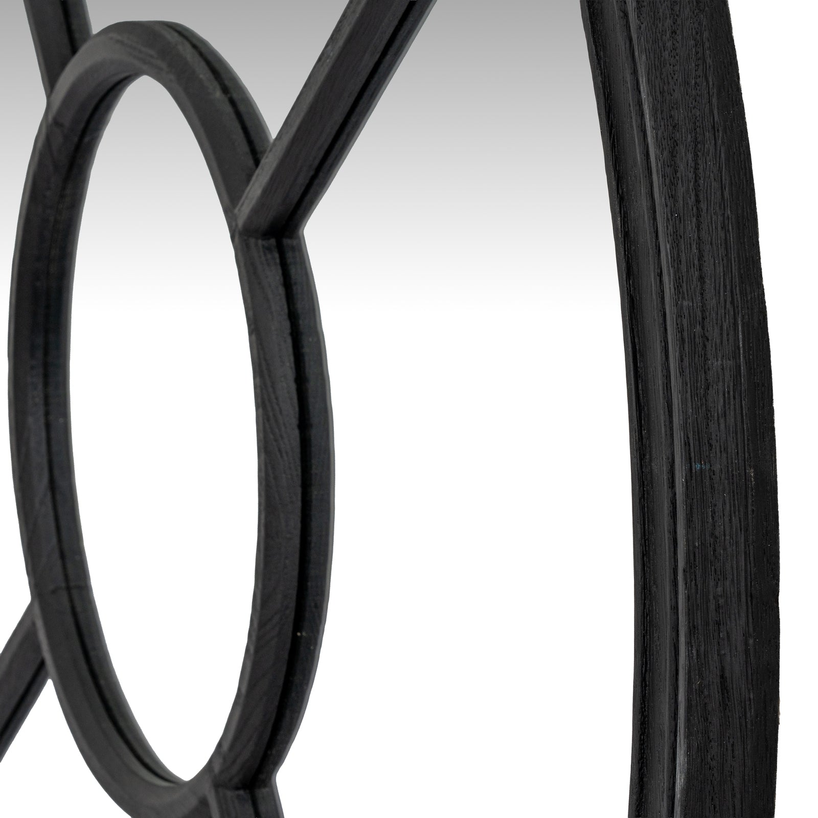 Marlow Black Wood Round Window Mirror