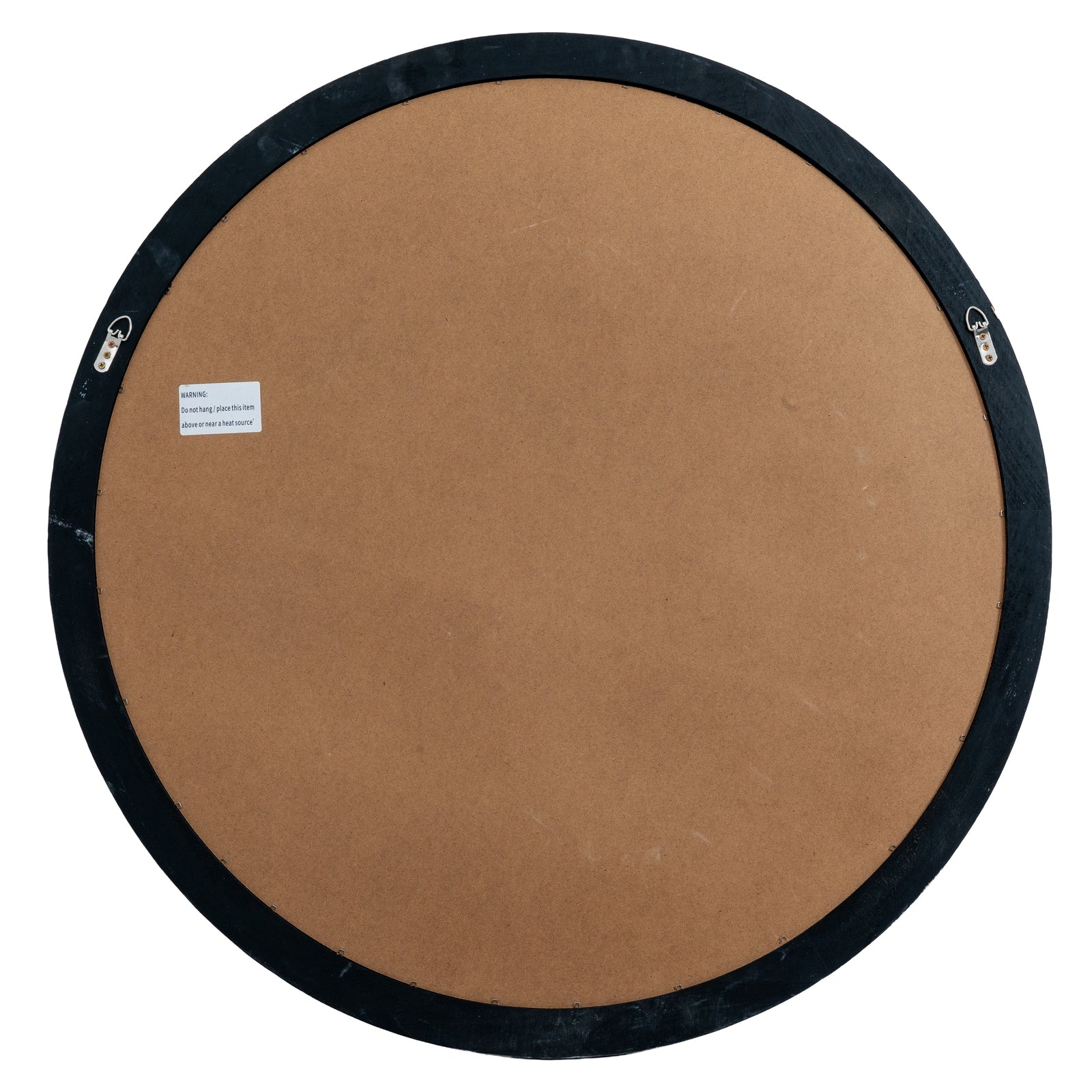 Marlow Black Wood Round Window Mirror