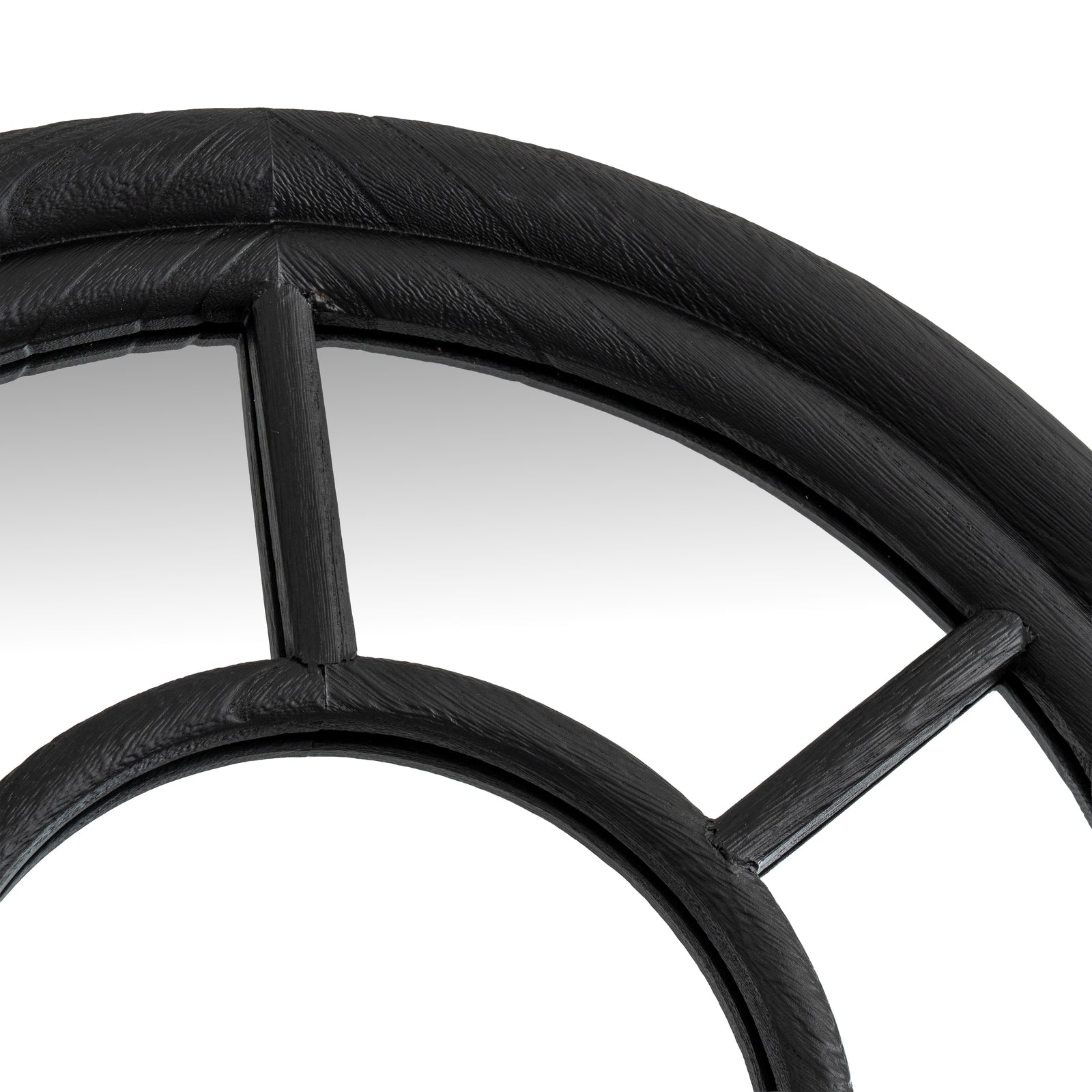Marlow Black Wood Tall Arched Window Mirror