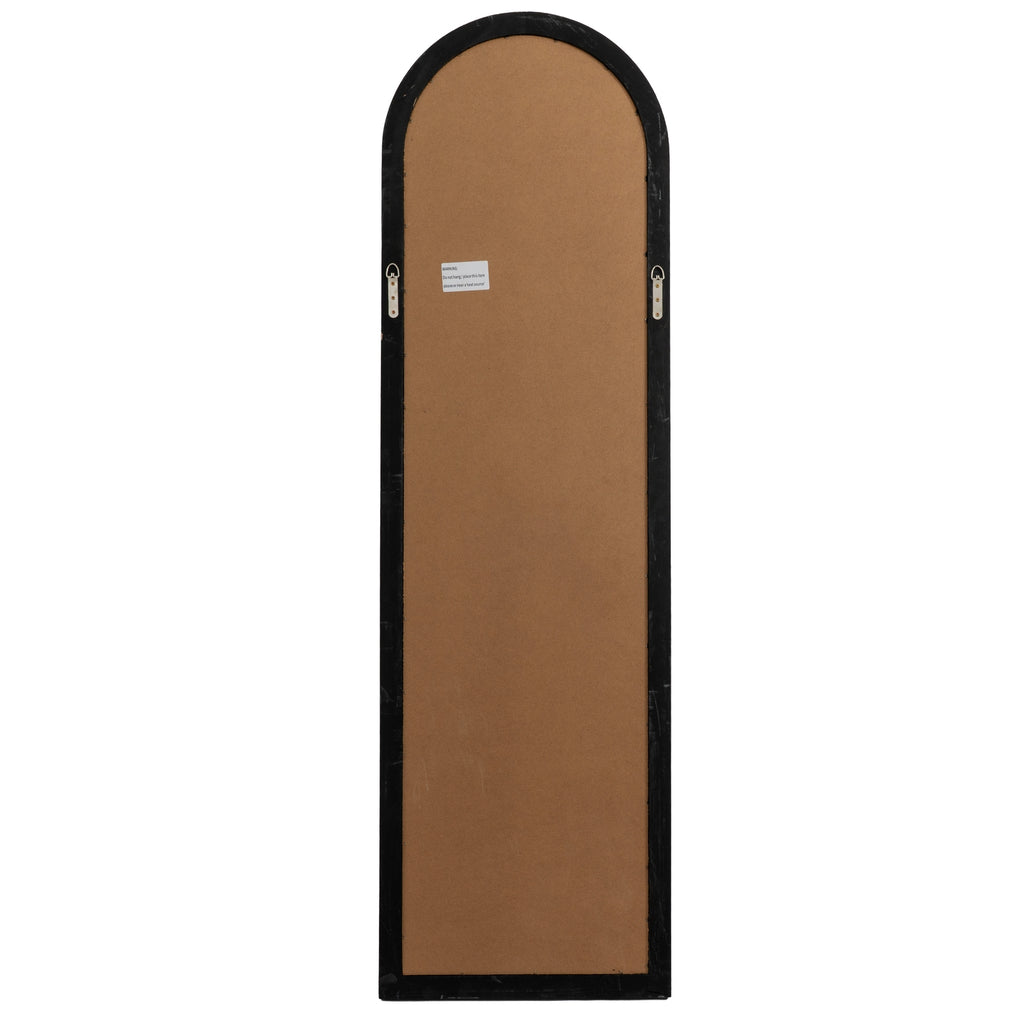 Marlow Black Wood Tall Arched Window Mirror