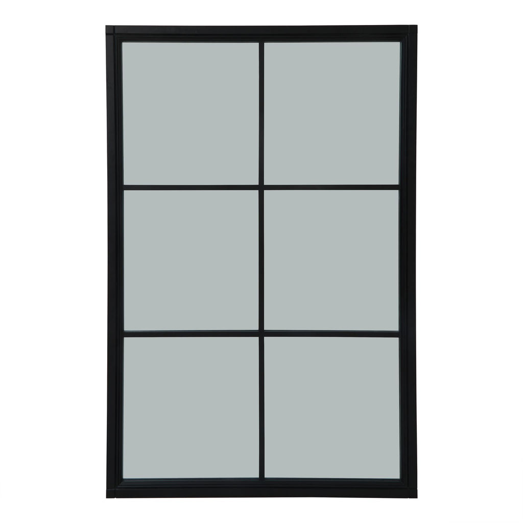Marlow Black Wood Window Mirror - Extra Large