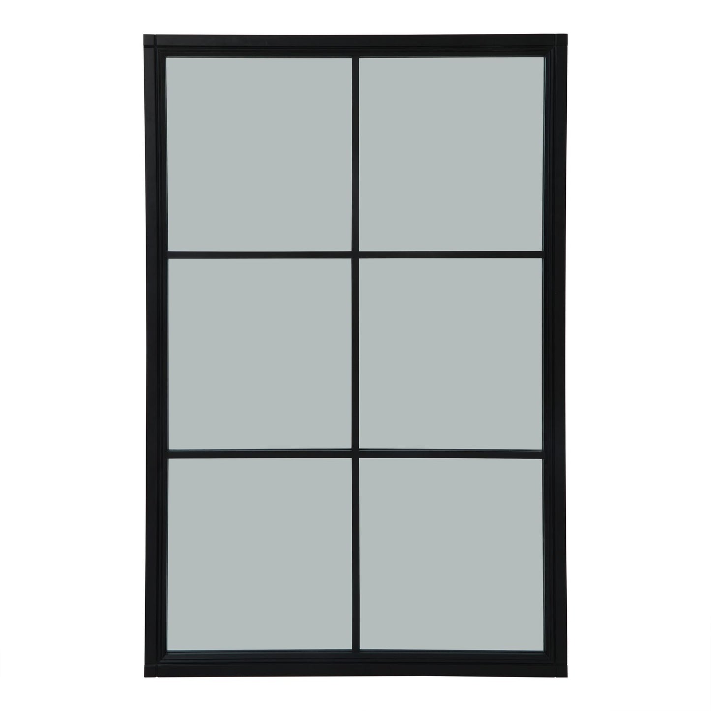 Marlow Black Wood Window Mirror - Extra Large