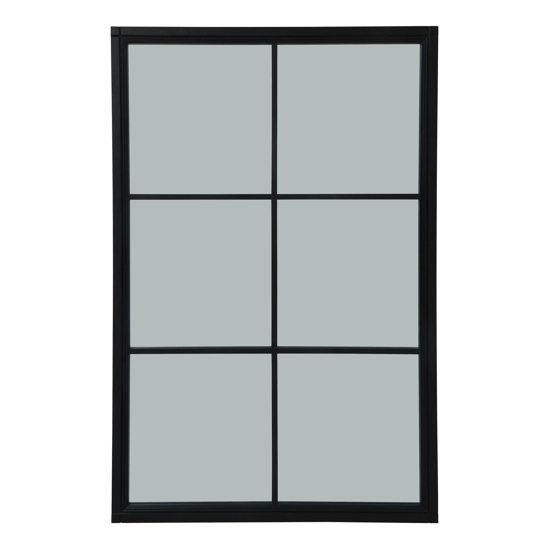 Marlow Black Wood Window Mirror - Extra Large