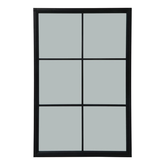 Marlow Black Wood Window Mirror - Extra Large