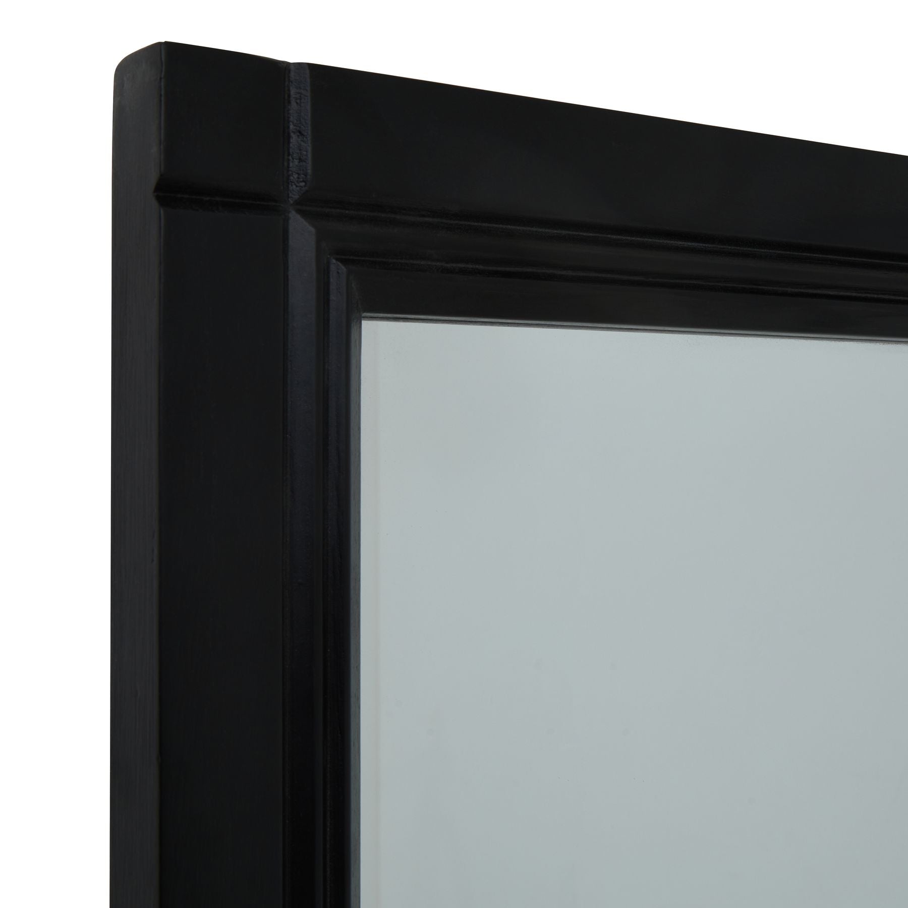 Marlow Black Wood Window Mirror - Extra Large