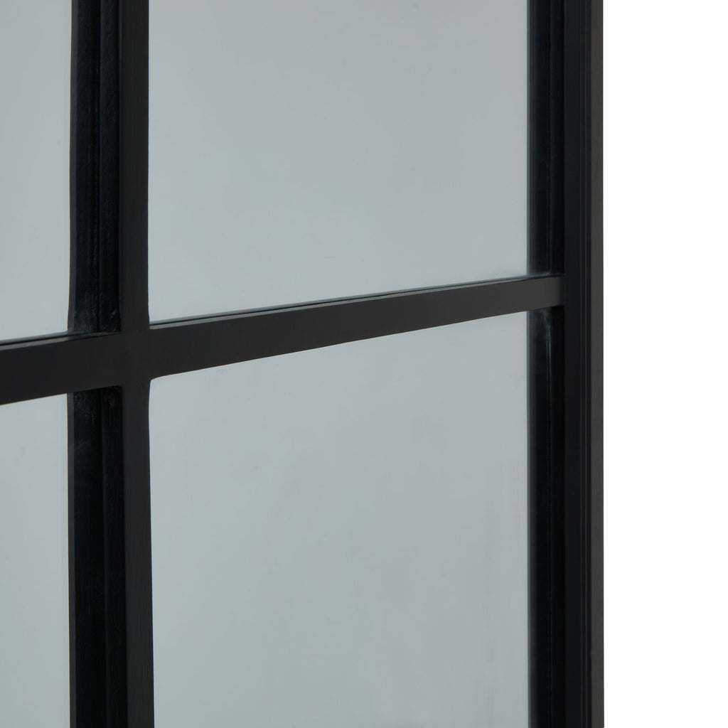 Marlow Black Wood Window Mirror - Extra Large