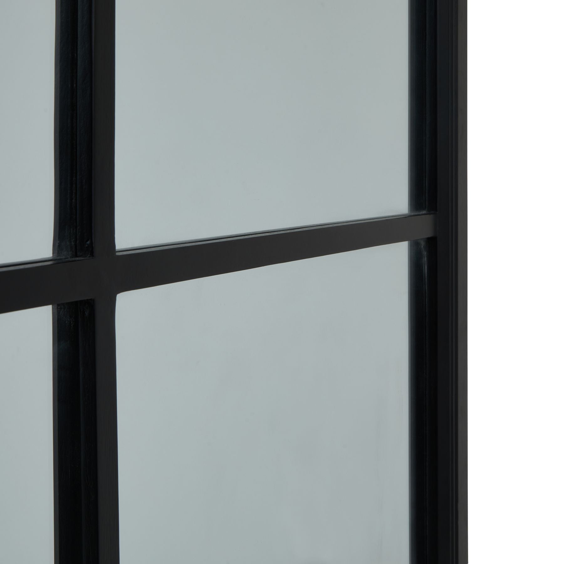 Marlow Black Wood Window Mirror - Extra Large